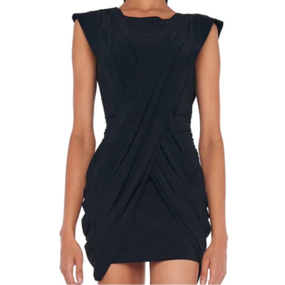 Norma Kamali Double Drape Dress - Black - Medium
